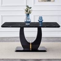 M&Ms - Modern Simple And Luxurious Black Imitation Marble Grain Mdf Dining Table,Rectangular Office Table.Computer Table.Game Desk .Dining Table.For Dining Room, Living Room, Kitchen .63''*37''*30'' F-1280
