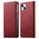 thumbnail image 1 of Funda Billetera de Cuero para [iPhone 15 Plus], Bloqueo RFID, Tarjetas y Soporte Rojo, 1 of 5
