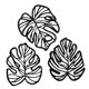 thumbnail image 3 of 3 Piezas De Hojas De Palma De Madera Para Decoración De Pared, Obra De Arte Para Pasillo, Balcón, Sala De Estar, Color Negro, 3 of 5