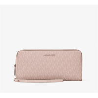 Cartera Michael Kors Continental Grande Jet Set Travel Powder Blush Signature/Tono Dorado