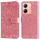 thumbnail image 3 of Funda tipo cartera FOXDOCK para Vivo Y78 5G , diseño girasol en relieve, cuero PU, cierre magnético, soporte y tarjetero, 3 of 5