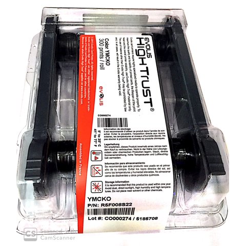 Cinta De Color Ymcko Evolis R5F008Aaa De Office Electronics, 300 Impresiones