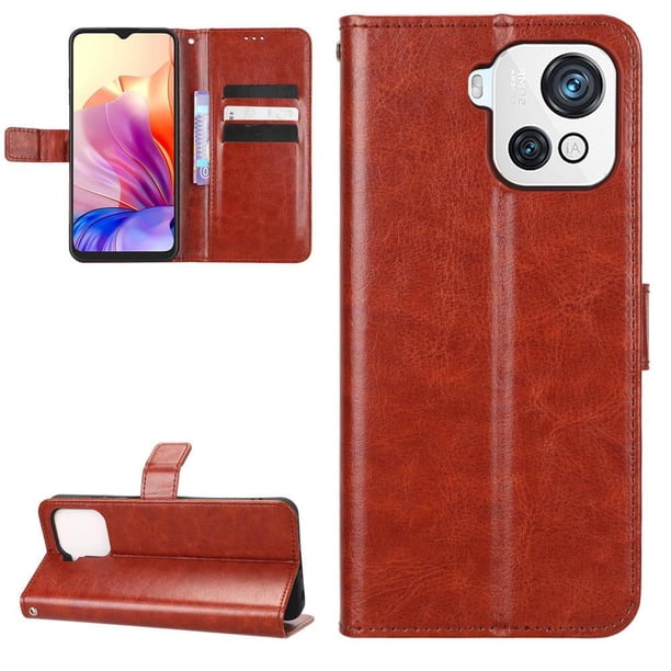 Funda tipo libro para Blackview OSCAL C80, cartera todo‑en‑uno, funda multifuncional con tarjetero y correa de muñeca desmontable