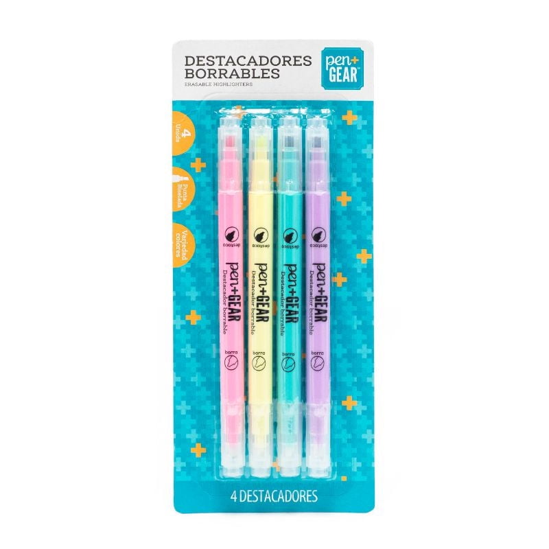 Destacador Borrables 4 Unidades, Producto Surtido 1 Un Pen&Gear