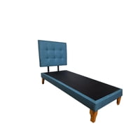 Diseños Valestrini - Cama Plaza Y Media Lino Azul