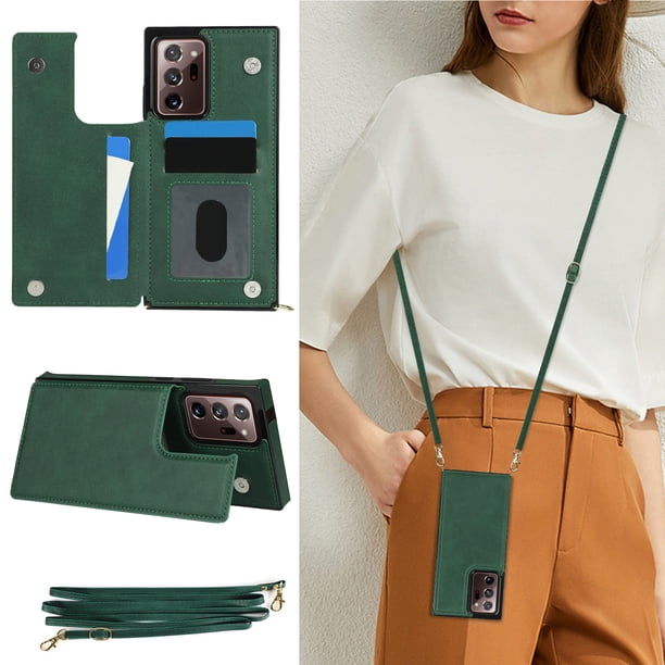 Crossbody PU Leather Case For Samsung Galaxy S23 S22 Plus Note 20 Ultra Wallet Card Slot Stand Holder Phone Bag Cover