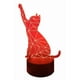 thumbnail image 4 of Lampara Ilusion 3d Gato Pata Arriba De 7 Colores Base Touch, 4 of 7