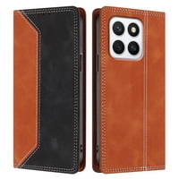 Funda Foxdock Para Honor X8C De Cuero Premium Bicolor Con Ranuras Rfid, Carcasa Tipo Billetera Antigolpes Y Soporte Plegable