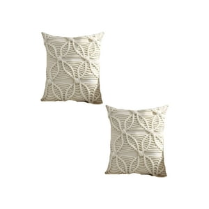 Genérico - Set De 2 Fundas De Cojin Estilo Bohemio 45X45 Cm Blanco 04