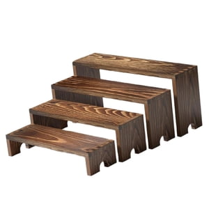 Bothyi - 4 Elevadores De Exhibición De Madera Decorativos Para Figuras De Postres Y Exhibición De Joyas