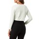 thumbnail image 3 of INSPIRE CHIC Conjunto de Mujer Chaqueta Bolero Recortada Manga Larga Cuello Redondo Cárdigan Ligero de Punto Talla L Blanco, 3 of 8