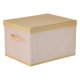 thumbnail image 1 of Cubo de Almacenamiento, Caja de Tela con Asas y Tapa para Estantes de Armario, Cesta de Almacenamiento Plegable para Organizar Ropa Café 17.7*13.8*11in, 1 of 6