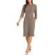 thumbnail image 2 of INSPIRE CHIC Vestido de pata de gallo para mujer, atuendo de maestra para el regreso a clases, vestido elegante ajustado en la cintura, manga 3/4, XL marrón, 2 of 5