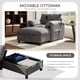 thumbnail image 2 of 38" Single Sofa with Storage Ottoman, Adjustable Phone Holder, USB Charger, Side Storage Pockets, Pillow-Like Armrests, Wide Seat Chaise Lounge for Living Room&Apartment, Chenille, 4 Colors, 2 of 3