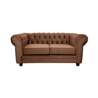 Barra Design - Sofá Chesterfield 2C Felpa Café