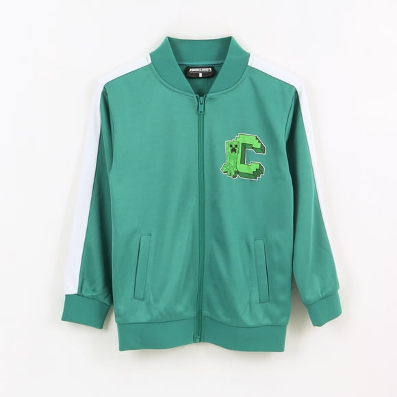Polerón con Cierre Niño Back Print Verde Minecraft