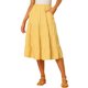 thumbnail image 1 of INSPIRE CHIC Falda Midi para Mujer Cintura Elástica Sólida Falda Acampanada en Línea A con Bolsillos Amarillo S, 1 of 7