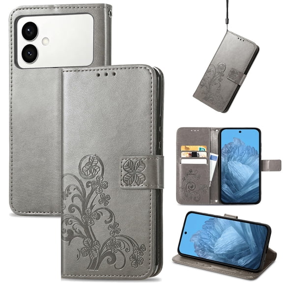 Funda Sintética FOXDOCK para Samsung Galaxy S26 Edge | Función de Billetera y Soporte | Edgetección Completa-gris