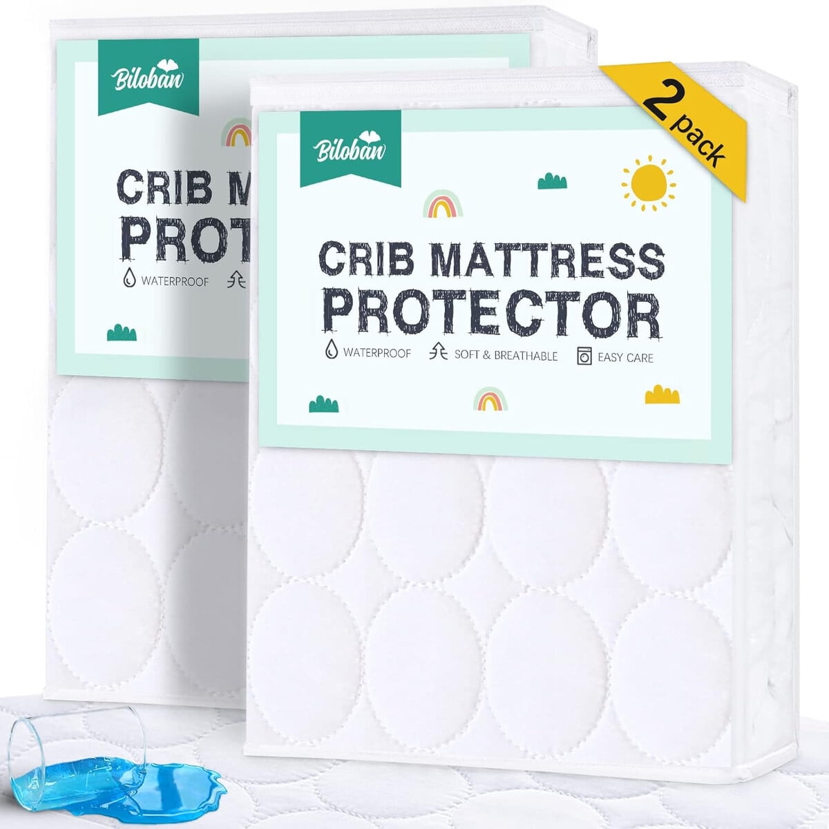 Protector De Colchón Cuna Biloban Impermeable 2 Pack 28x52x5