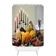 thumbnail image 1 of Cortina de ducha con diseño de velas y comida del Festival Kwanzaa, con ganchos, tamaño 60 x 72 pulgadas, 1 of 3
