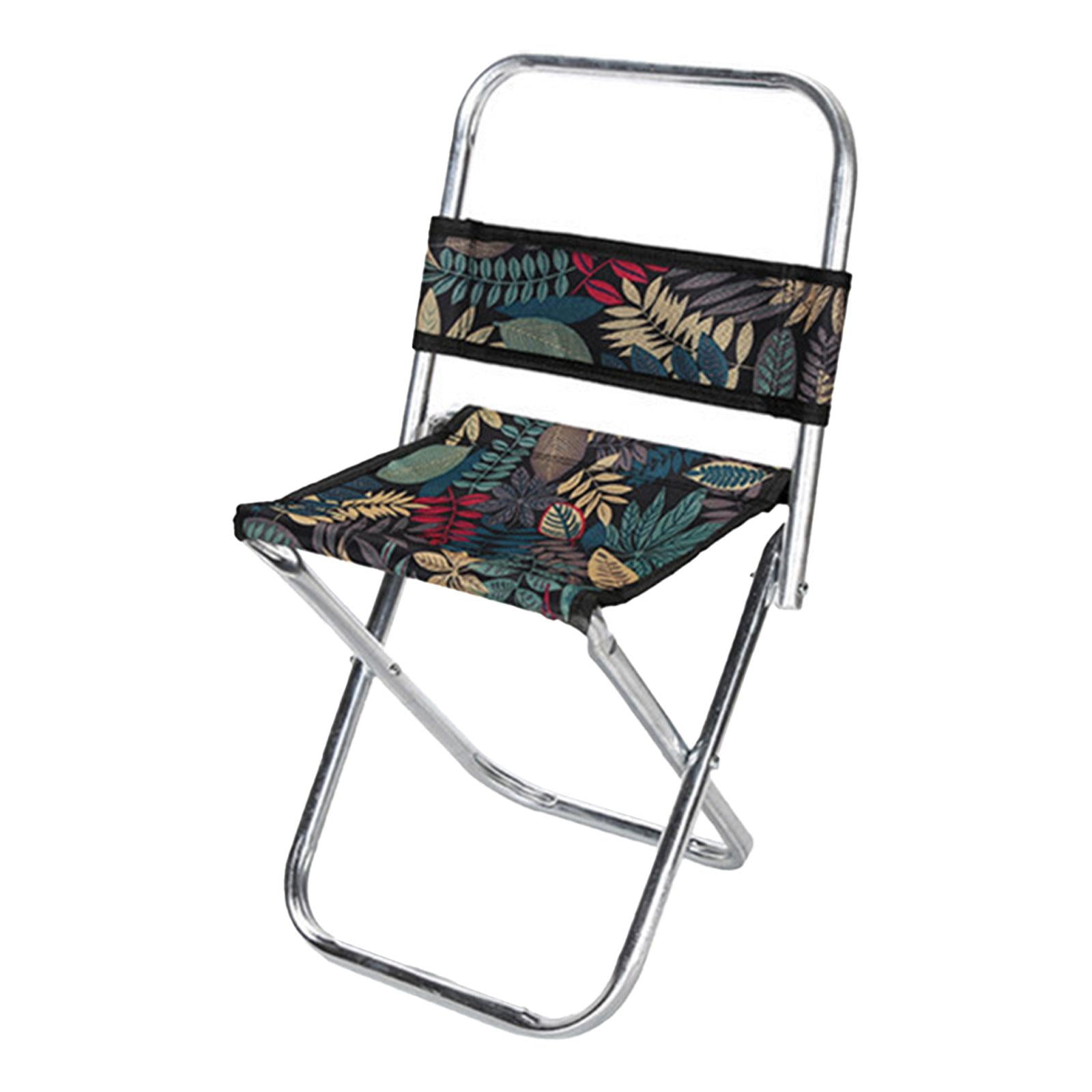 Magideal - Taburete De Camping, Asiento, Taburete De Pesca, Silla De Camping, Reposapiés, Silla Pequeña Plegable, Taburete Plegable Portátil Para Barbacoa, Viaje Con Respaldo