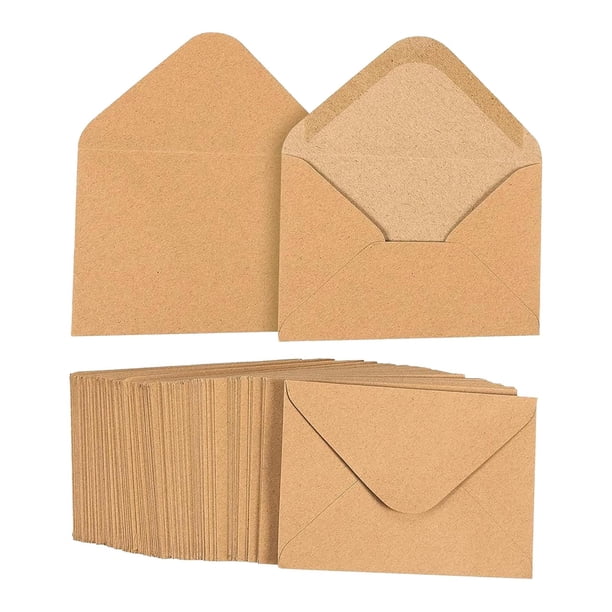 100 mini sobres, fundas, bolsillos para tarjetas de felicitación, tarjeteros para notas de agradecimiento, banquetes, cumpleaños y fotos de empresa. 10 cm x 7 cm