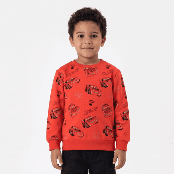 Polerón Cerrado Niño Cars Disney Full Print Rojo