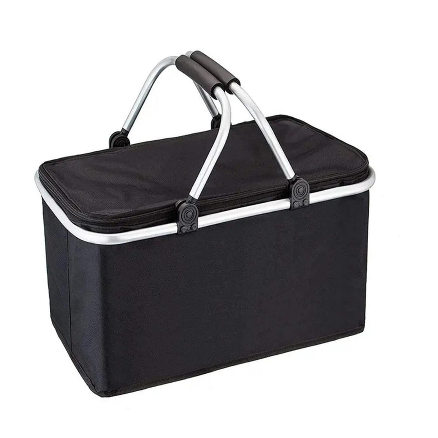 Auckland Outdoor - Bolso Termico Plegable Negro Cooler Canasta Picnic Negro