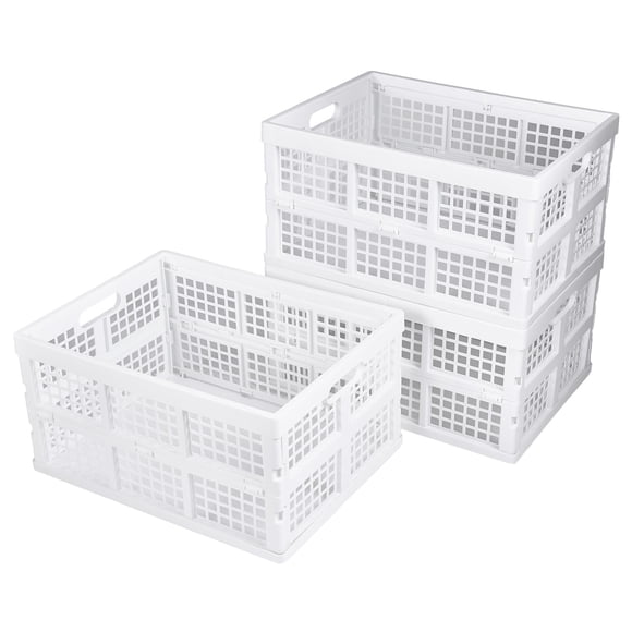 Caja de almacenamiento Aebeky 30 L plegable de plástico – paquete de 3 – color blanco