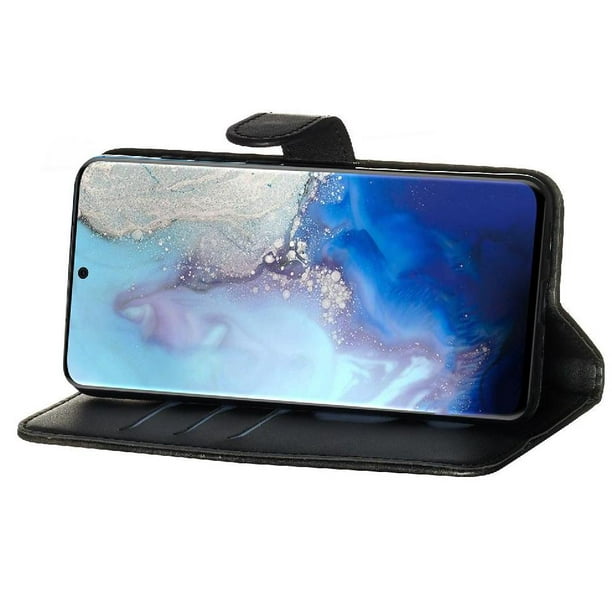 Funda con Cremallera para Samsung Galaxy S20 5G, Carcasa Cartera de Cuero PU con Soporte y Tarjetero