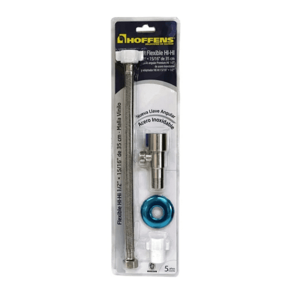 Kit Llave Angular Acero Inoxidable Flexible 35cm Hoffens