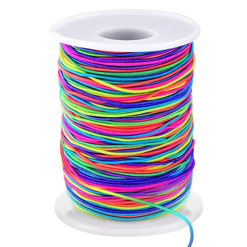 Hilo Elástico Lustember De 1 Mm X 100 M Con Forma De Arcoíris Para Pulseras