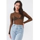 thumbnail image 1 of Body Sexy de Malla Fina Transparente con Cuello Redondo y Manga Larga, 1 of 3
