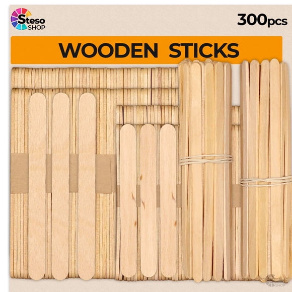 Suministros para Manualidades Palitos de Paleta 300 piezas Calidad Premium StesoSHOP