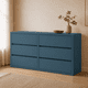 thumbnail image 3 of Cómoda "Arauco" 6 Cajones Mueble de Pino Natural Minimalista - Azúl Marino - 120x40x90 cm, 3 of 3