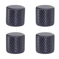 Magideal - Perilla De Control De Bajos De Metal De 4 Piezas, Perillas De Control De Volumen, Perilla De Control De Volumen, Tapa De Botón De Volumen De Guitarra , Negro