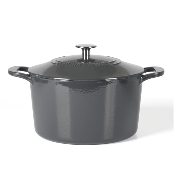 Martha Stewart Olla Holandesa de hierro fundido esmaltado 7 L gris