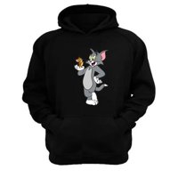 Genérico - Polerón Canguro Tom Y Jerry Negro Talla Xs Unisex