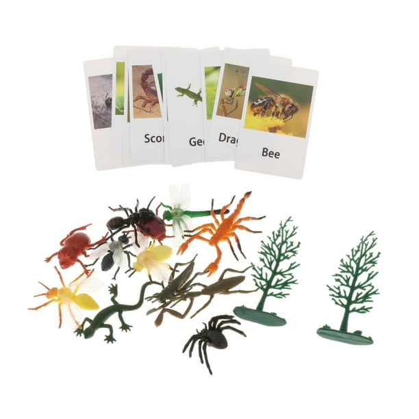 Figuras De Animales Montessori Para Combinar Con Animales, Juguetes Para Regalo De Vacaciones, Insectos Para La Escuela En Casa
