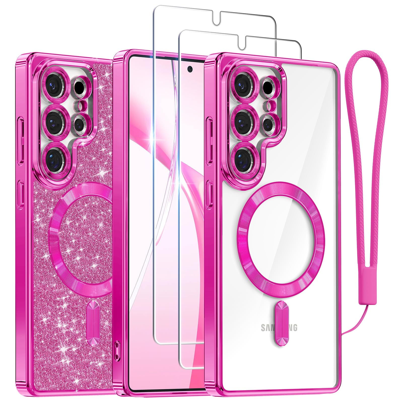 Funda Meifigno Para Samsung Galaxy S25 Ultra Hot Pink