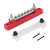 Ioensy - Bloque De Terminales Eléctricos, Barra Colectora Resistente De 6 Vías Para Remolque De Yates, Color Rojo