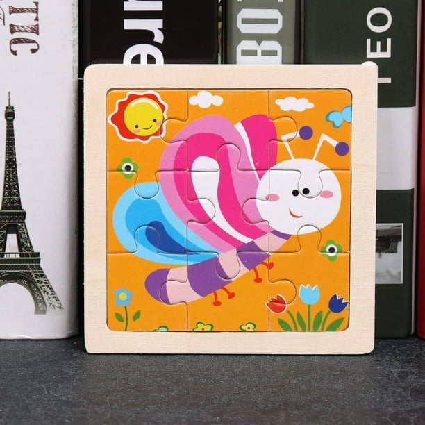 11*11cm/4.33*4.33in 1pcs Wooden Jigsaw Puzzles, Children's Animal Puzzles Educational Early Education Cartoon Plane Jigsaw Puzzle Toys, For Children Kids
