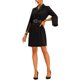 thumbnail image 4 of INSPIRE CHIC Vestidos de Trabajo para Mujeres Regreso a Clases Negocios Manga con Abertura Vestido Blazer de Doble Botonadura con Cinturón XS Negro, 4 of 6