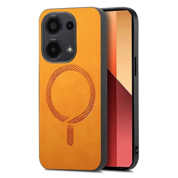 Magnetic Slim Case for Xiaomi Redmi Note 13 Pro 4G with Camera Guard & Anti-Scratch Back Yellow