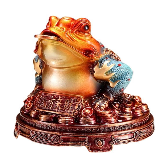 Riqueza y fortuna según el Feng Shui, figura de sapo, rana de resina de tres patas, escultura de mesa para la decoración del Festival de primavera Estilo B