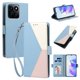 thumbnail image 2 of Cartera Plegable para Honor 200 Smart, PU Tricolor con Ranuras, Azul Claro, 2 of 6