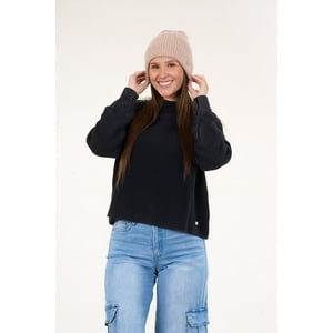 Polemic - Sweater Mujer Algodon Con Proceso Negro