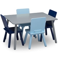 Juego De Mesa Y 4 Sillas Infantil Azul Y Gris Delta Children
