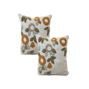 Genérico - Pack De 2 Fundas De Cojin Tufting 45X45 Cm Blanco 02