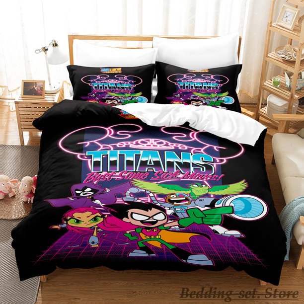 Teen Titans Bedding Set Bed Set Aldult Kid Bedroom Duvetcover Setsparure de lit Bed